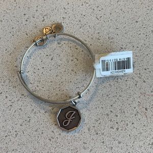 Alex and Ani mixed metal J charm bracelet